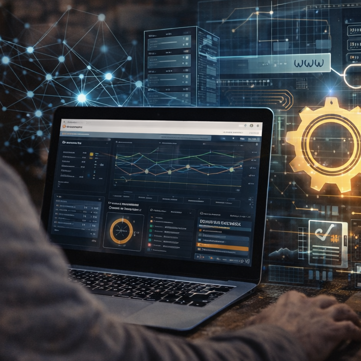 Building digital marketing infrastructure with analytics dashboard and connected online systems