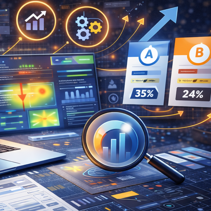 Contractor digital marketing analytics dashboard showing SEO performance, website optimization, and lead generation data