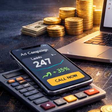 Google Ads campaigns generating contractor leads for services like plumber near me, roofing company near me, and kitchen remodeler near me